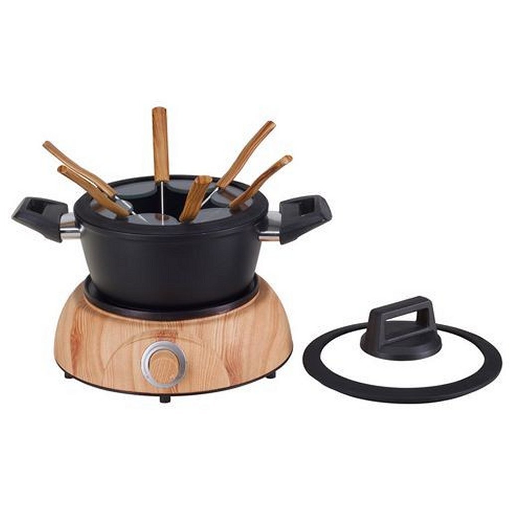 Basic Nouvel Wood 6-Personen Fondues Set schwarzes Holz