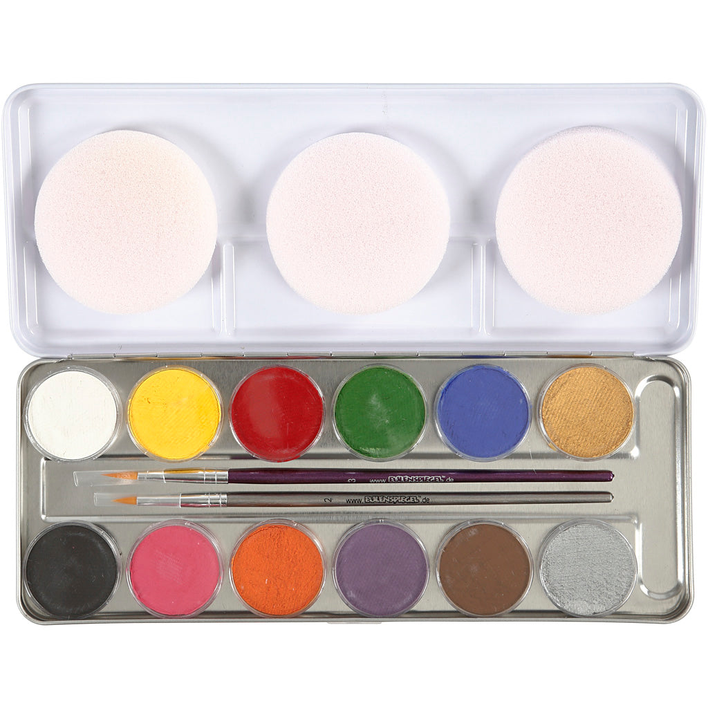 Eulenspiegel Make -up, verschiedene Farben, 12 Farbe 1 Set