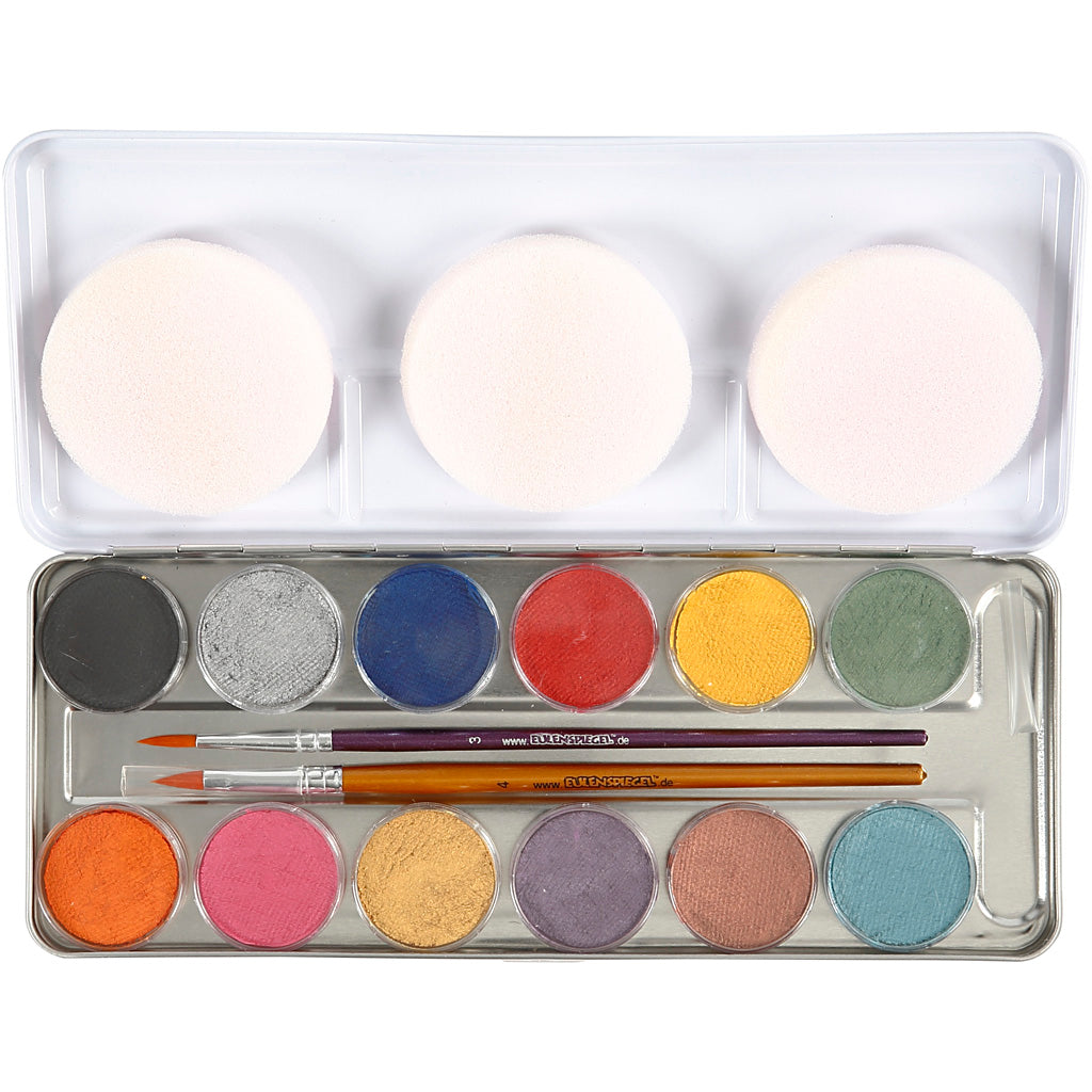 Eulenspiegel Schmink, weiß, 12 Farbe 1 Set
