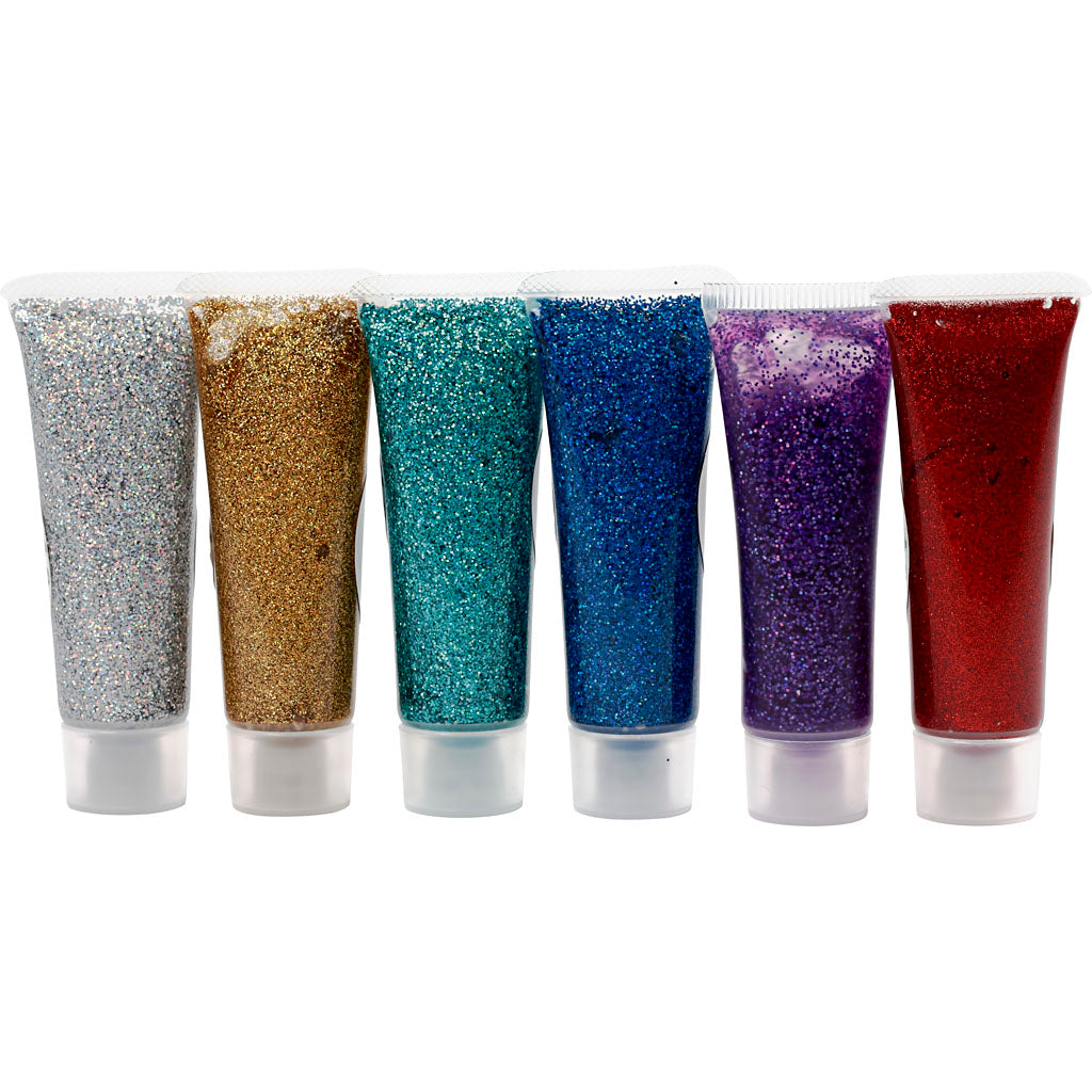 Eulenspiegel Glitzergel, verschiedene Farben, 6x18 ml 1 Box