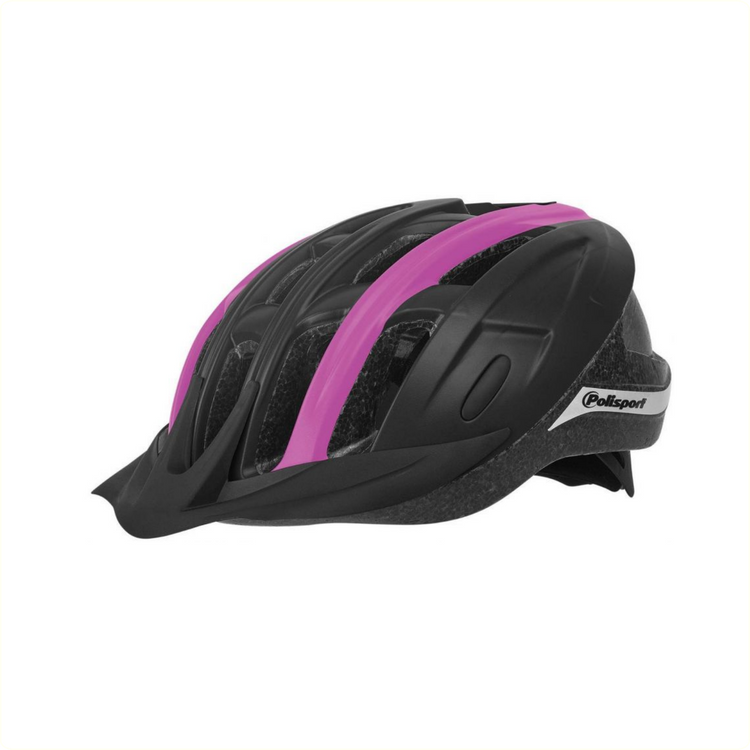 Polisportfahrt in Fahrradhelm L 58-62 cm schwarzer Fuchsia