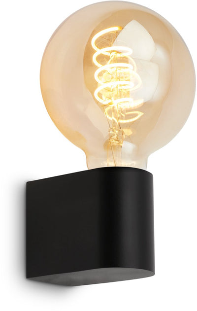 Briloner donga – LED-Retro-Spiegellampe – Spiegelbeleuchtung Badezimmer – Außenwandlampe – E27-Fassung – Schwarz – 4,5 x 8 x 9,5 cm
