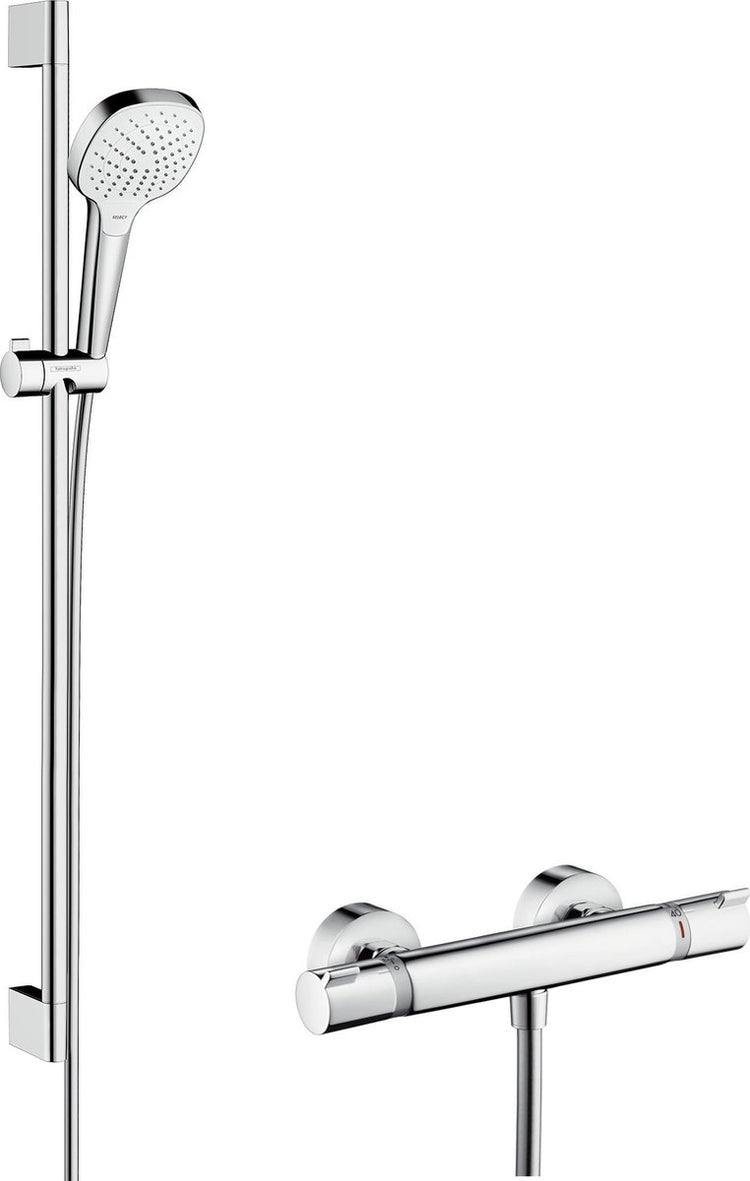Hansgrohe Croma Select e Vario Renovierungsset 90 cm mit Ecostat Komfortthermostat Weiß Chrom