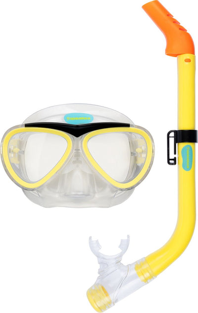 Waimea Taucherbrille mit Schnorchel – Kinder – Gelb – Wasserablassventil