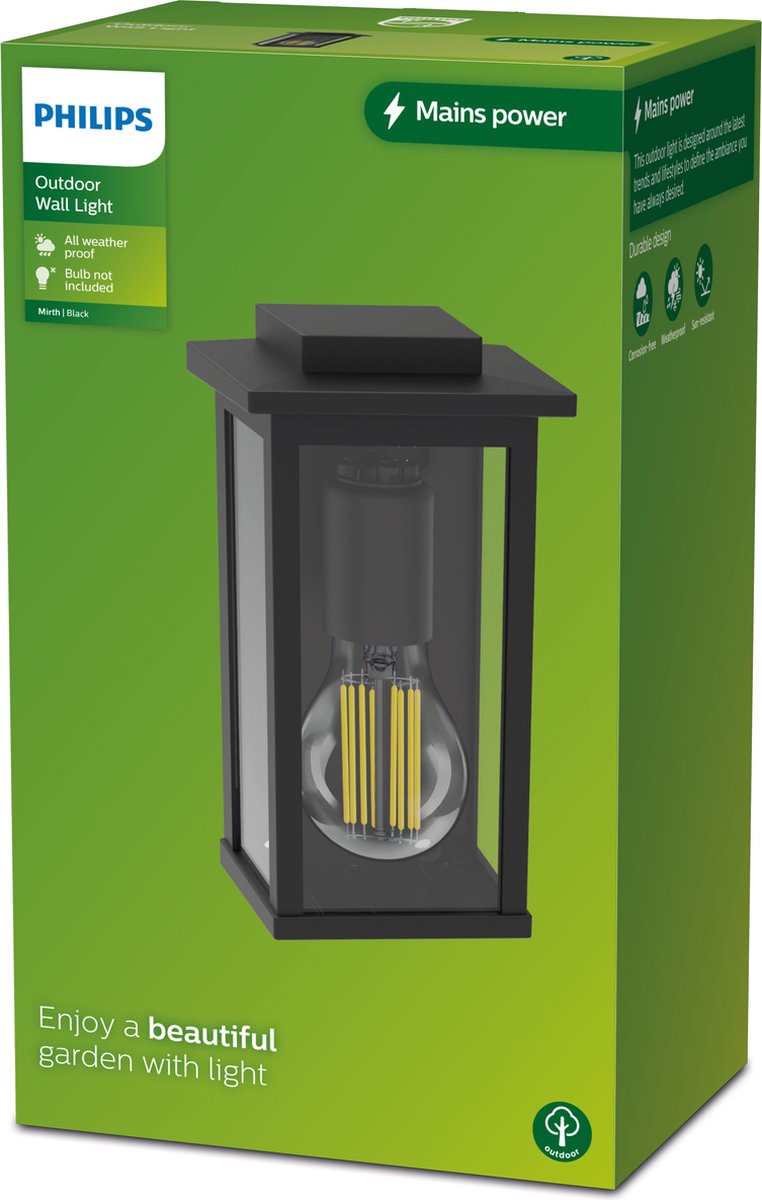 Philips LED Philips Mirth Wandleuchte – Schwarz – E27