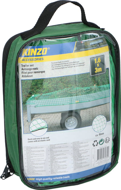 Kinzo Anhänger-Abdecknetz – 160 x 300 cm – ø Maschenweite 45 mm – elastische Kordel