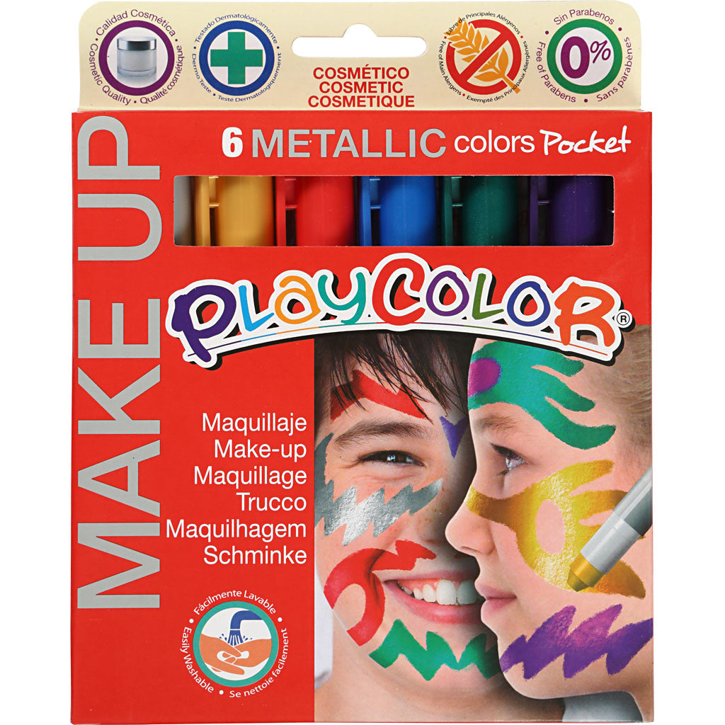 Playcolor® Playcolor Make-up, Metallic, verschiedene Farben, 6x5 gr 1 Box