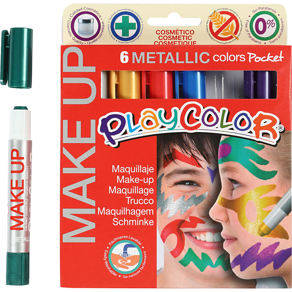 Playcolor® Playcolor Make-up, Metallic, verschiedene Farben, 6x5 gr 1 Box