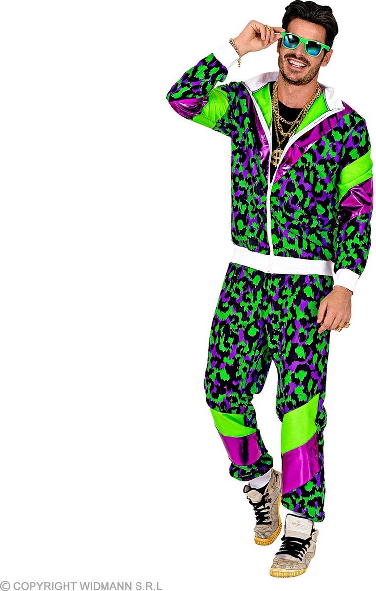 Finidi-Trainingsanzug mit Neon-Panther-Print im Retro-Stil