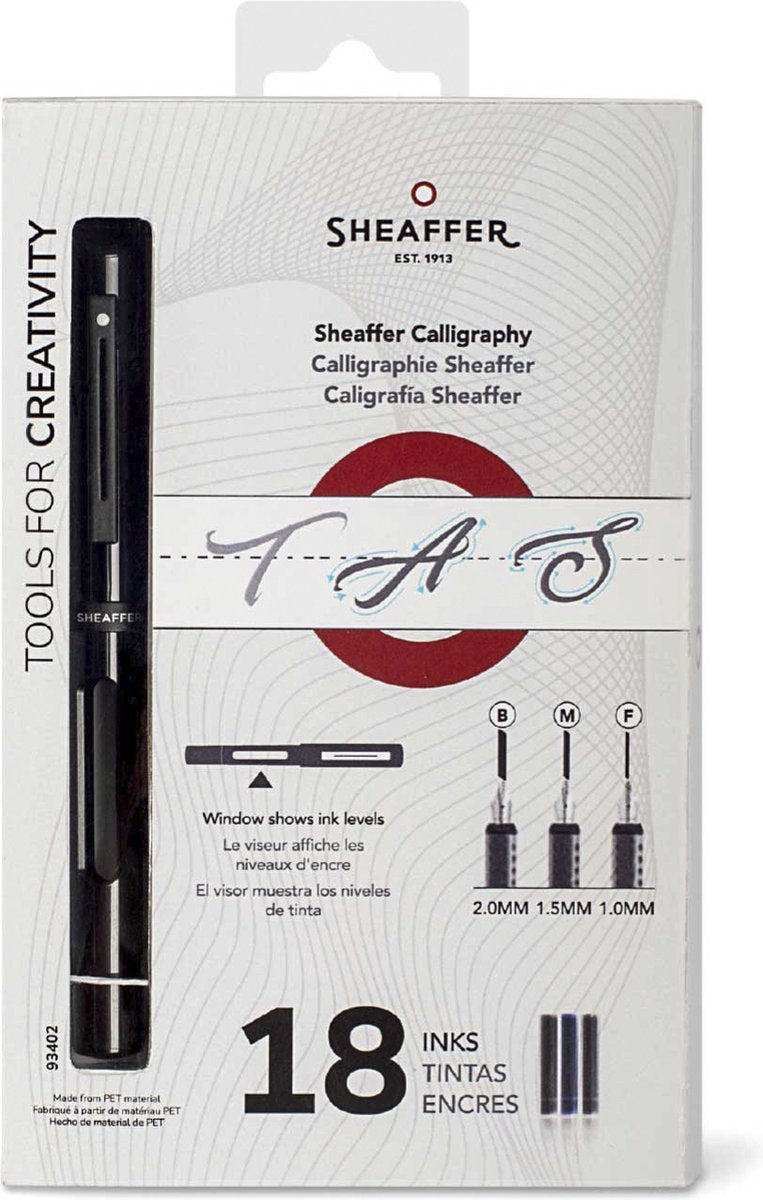Sheaffer-Kalligraphie-Set – Schwarz – Federn F M B – SF-93402