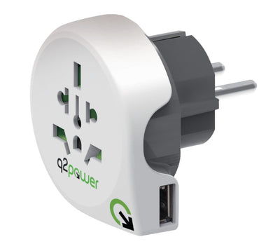 Q2 Power Q2 1.100110 Reiseadapter Welt-zu-Europa USB geerdet