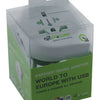 Q2 Power Q2 1.100110 Reiseadapter Welt-zu-Europa USB geerdet