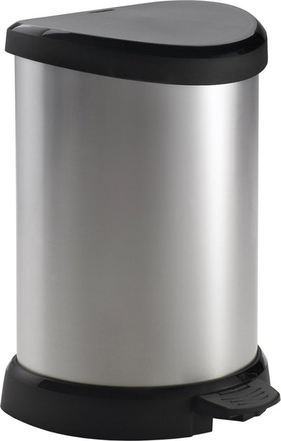 CHREVER CHREVER PEDAL BIN Deco D-förmig 15 l Silberfarbe