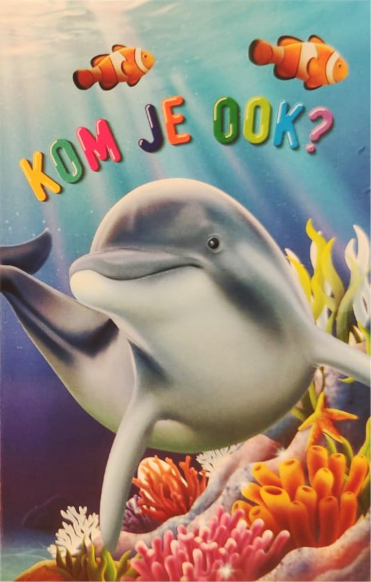 Delfin-Einladungen, 6 Stk.