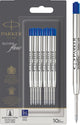 Parker Kugelschreibermine – mittlere Spitze – blaue Quinkflow-Tinte – 10 Stück