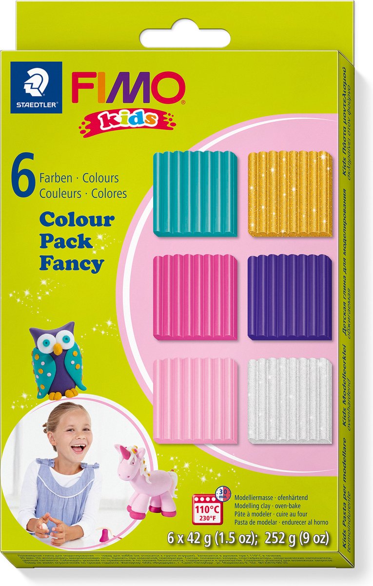 Fimo Kids Monting Clay Extra Farben, 6dlg.