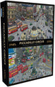Gibsons – Piccadilly Circus im Wandel der Jahrzehnte (von Bryan Evans) – 1000 Teile 49×68 cm (B×H) – Puzzle für Erwachsene