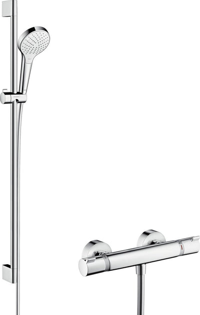 Hansgrohe Croma S Vario Renovierungsset 65 cm – Komfort – Ecostat-Thermostat – Select-Button-Steuerung – Chrom