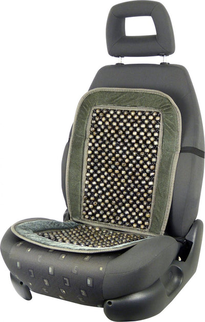 Carpoint Perlenkissen Deluxe – Schwarzgrau – Universal – Holzperlen – belüftet – für Autositz
