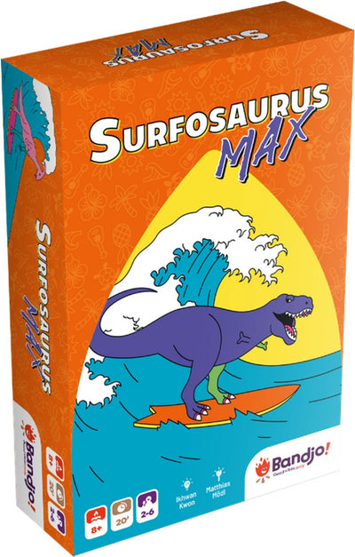 Geronimo Spiele Surfosaurus Max - - Bandjo - Kartenspiel - ab 8 Jahren - von 2 bis 8 Spielern