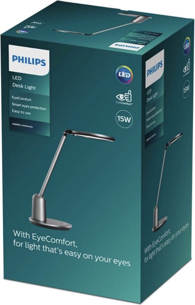 Philips LED Philips Einstein Schreibtischlampe – Dunkelgrau – Lampe – Schreibtisch – Büro – Arbeiten von zu Hause aus