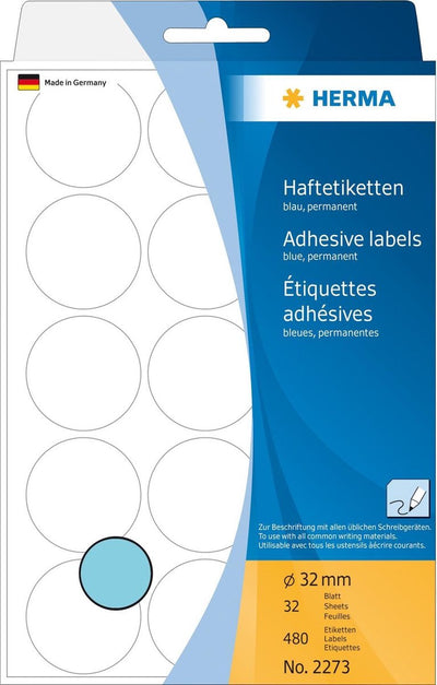 Markenlos ohne Marke herma 2273 univers.etik. blau ø32mm 32 Blatt 480 Stk.