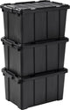 Iris Power Box robuste Aufbewahrungsbox – 50l – 100 % recycelter Kunststoff – Schwarz – 3er-Set