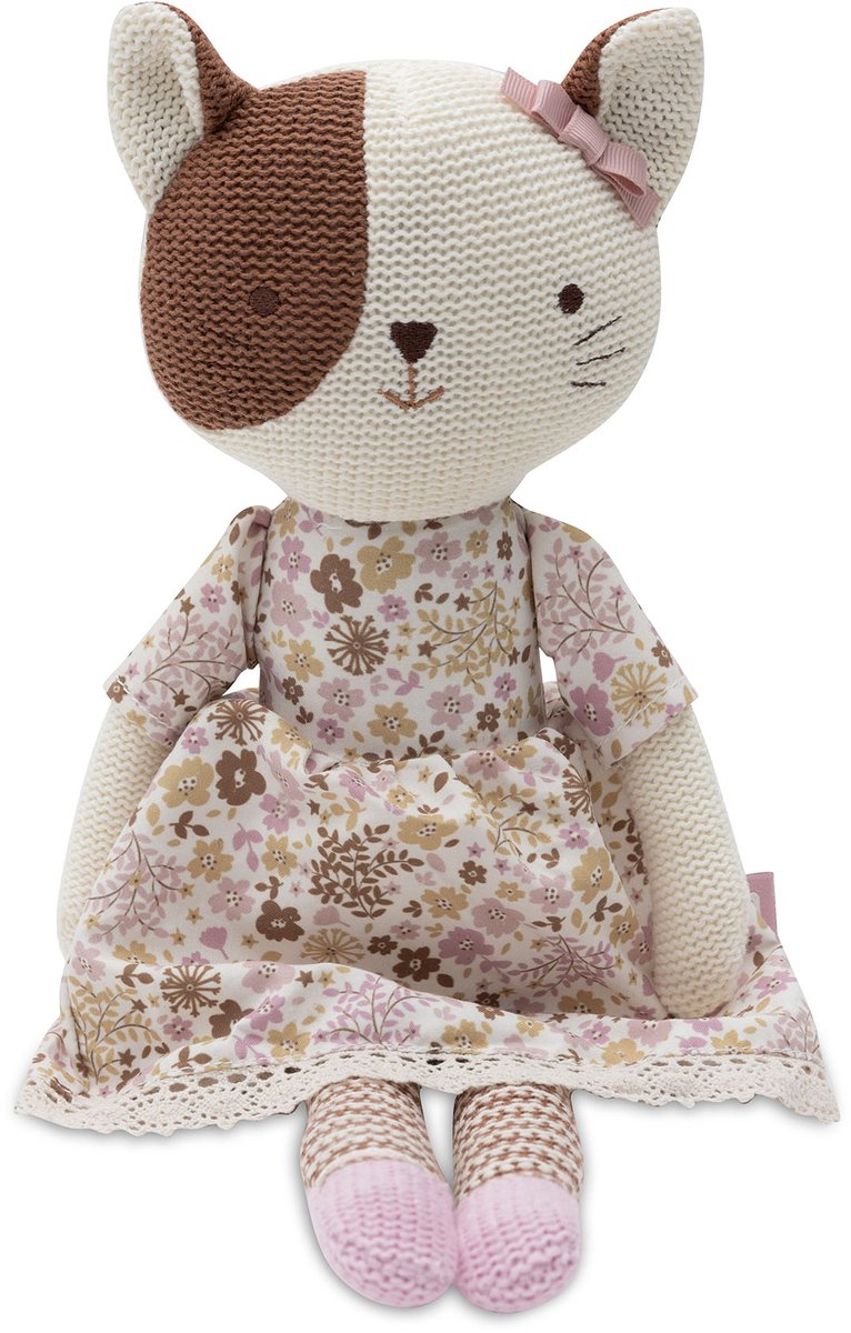 Jollein Kuscheltier Katze - Jill - gestrickt - Kuschelpuppe