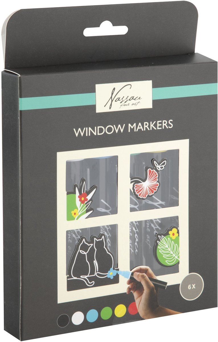 Creative Craft Group Nassau Fensterkreidemarker-Set – 6-tlg.