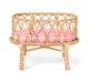 Puppenwiege aus Rattan mit rosa Matratze
