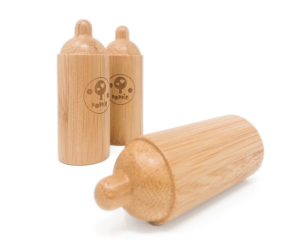 Poppie Bambus-Babyflasche für Puppen. 1+