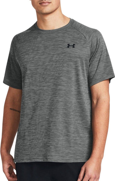 Under Armour UA Tech Texture Red SS Herren-Sportshirt – Grau – Schwarz