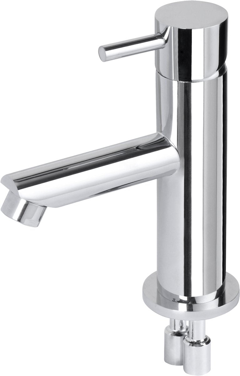 Differnz Waschtischarmatur gerade – Mischbatterie – kalt und warm – WC-Armatur – Chrom