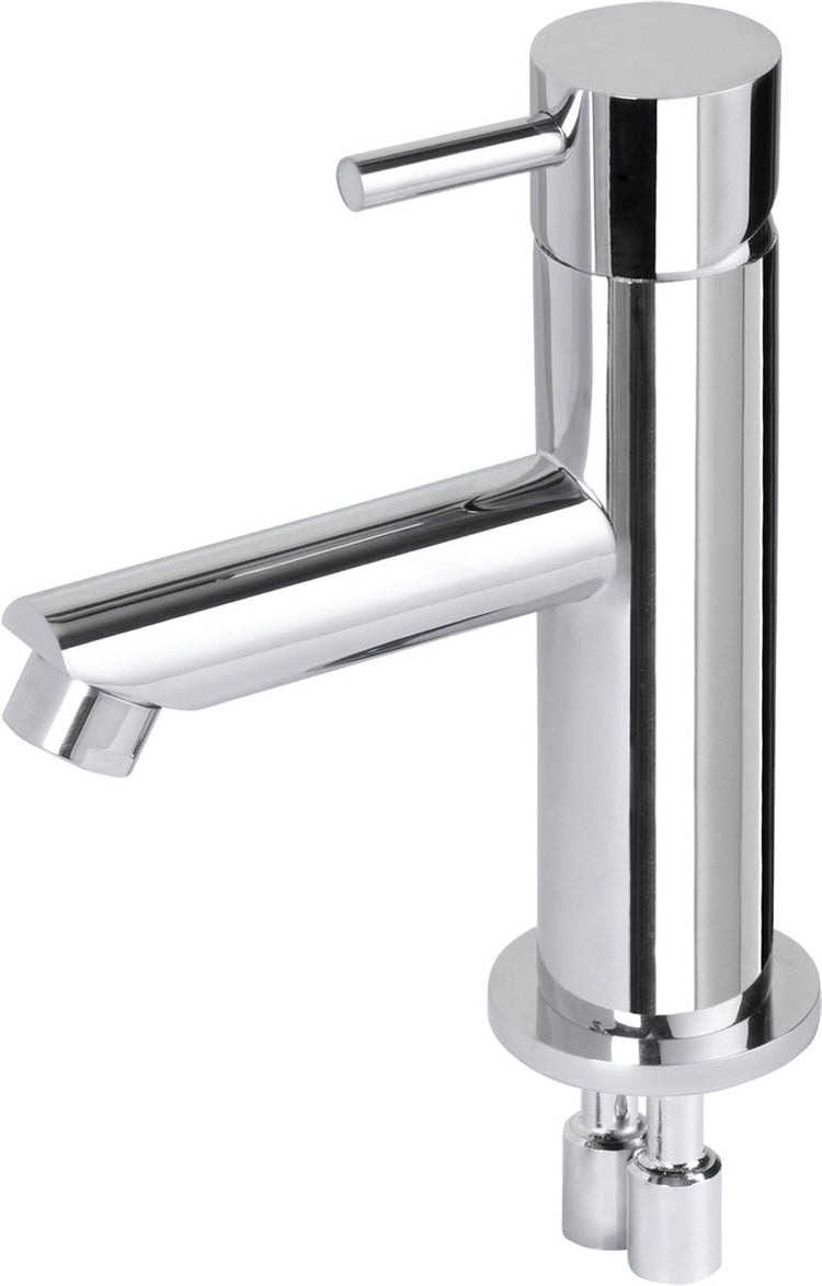 Differnz Waschtischarmatur gerade – Mischbatterie – kalt und warm – WC-Armatur – Chrom