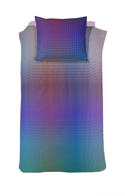Damai Bettbezug Regenbogen – Satin – 140 x 200 220 cm – violett + 1 Kissenbezug 60 x 70