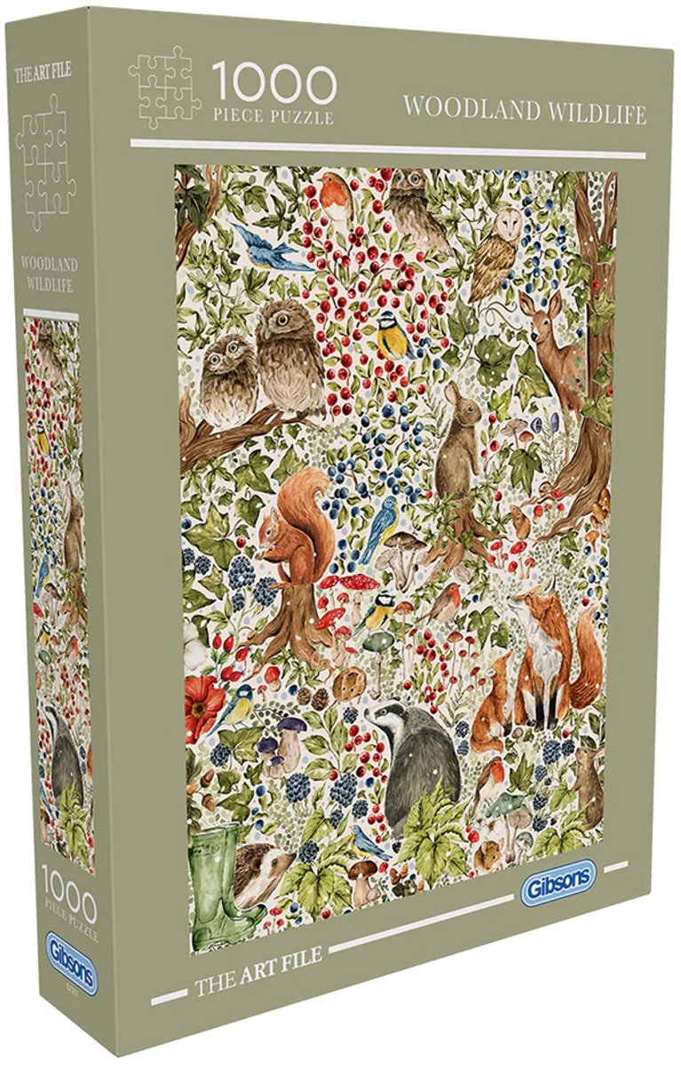 Gibsons – Waldtiere (nach der Kunstdatei) – 1000 Teile 48×69 cm (B×H) – Puzzle für Erwachsene