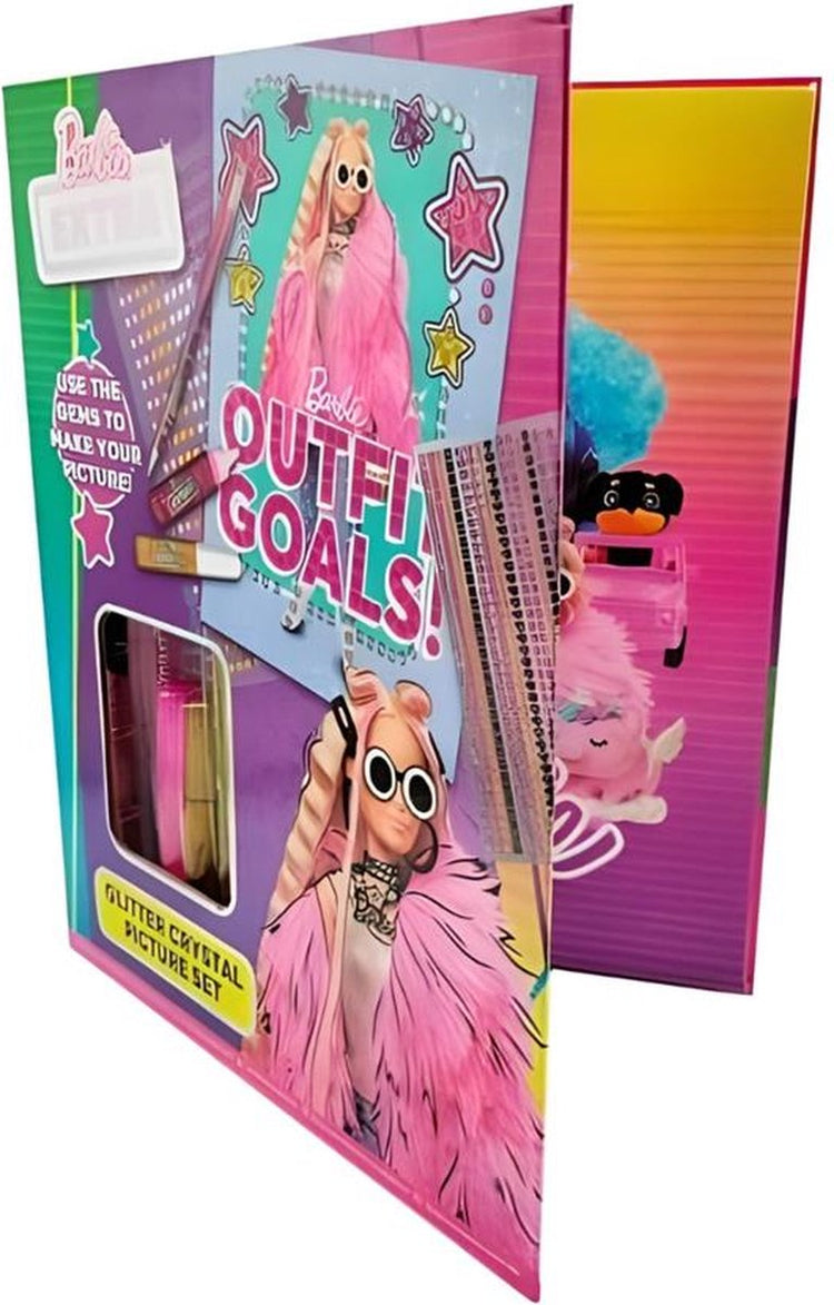 Barbie extra glitzerndes Kristall-Fotoset 29 cm – Geschenk Mädchen – – Glitzer – Geschenkset Mädchen 6 Jahre – Geschenkset Mädchen 8 Jahre