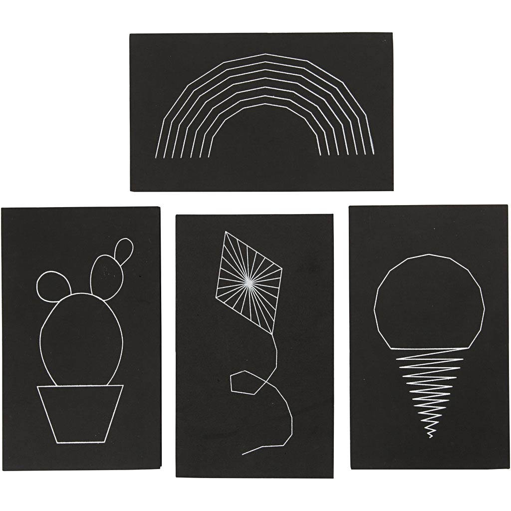 Creativ Company String Art, Größe 20x12 cm, Stärke 10 mm, schwarz, 16 Stück 1 Box