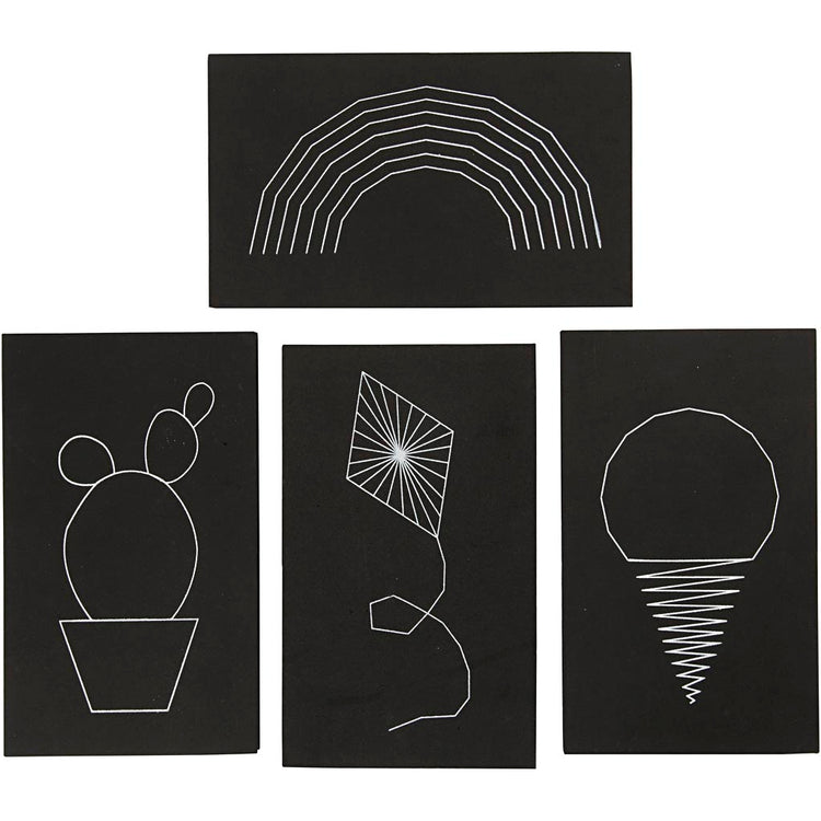 Creativ Company String Art, Größe 20x12 cm, Stärke 10 mm, schwarz, 16 Stück 1 Box