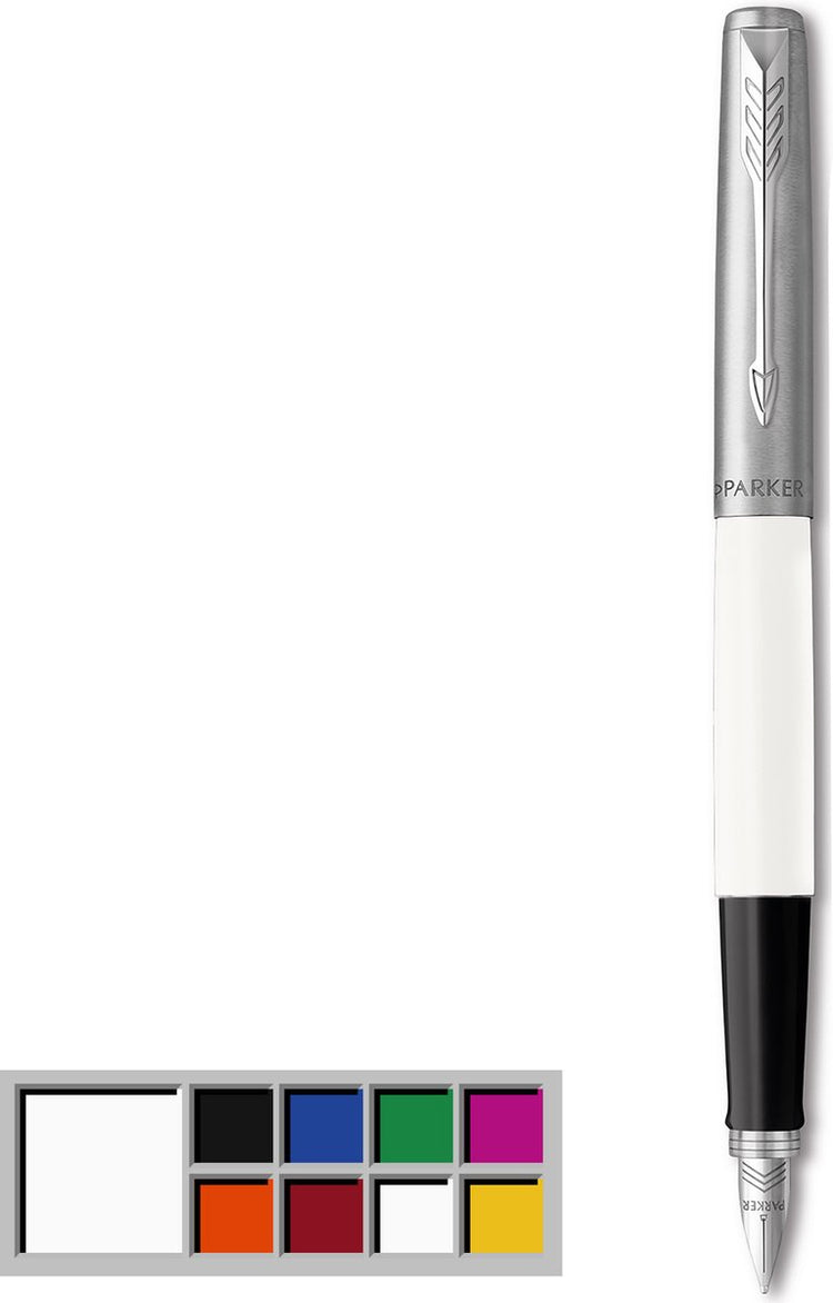 Parker Jotter Originals Füllfederhalter | klassisches weißes Finish | mittlere Feder | blaue Tinte