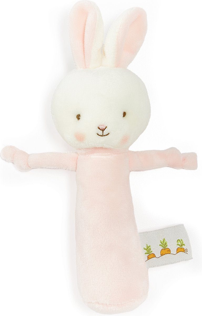 Bunnies by the Bay Rasselhase – Kuscheltier – gestickte Details – 15 cm – rosa