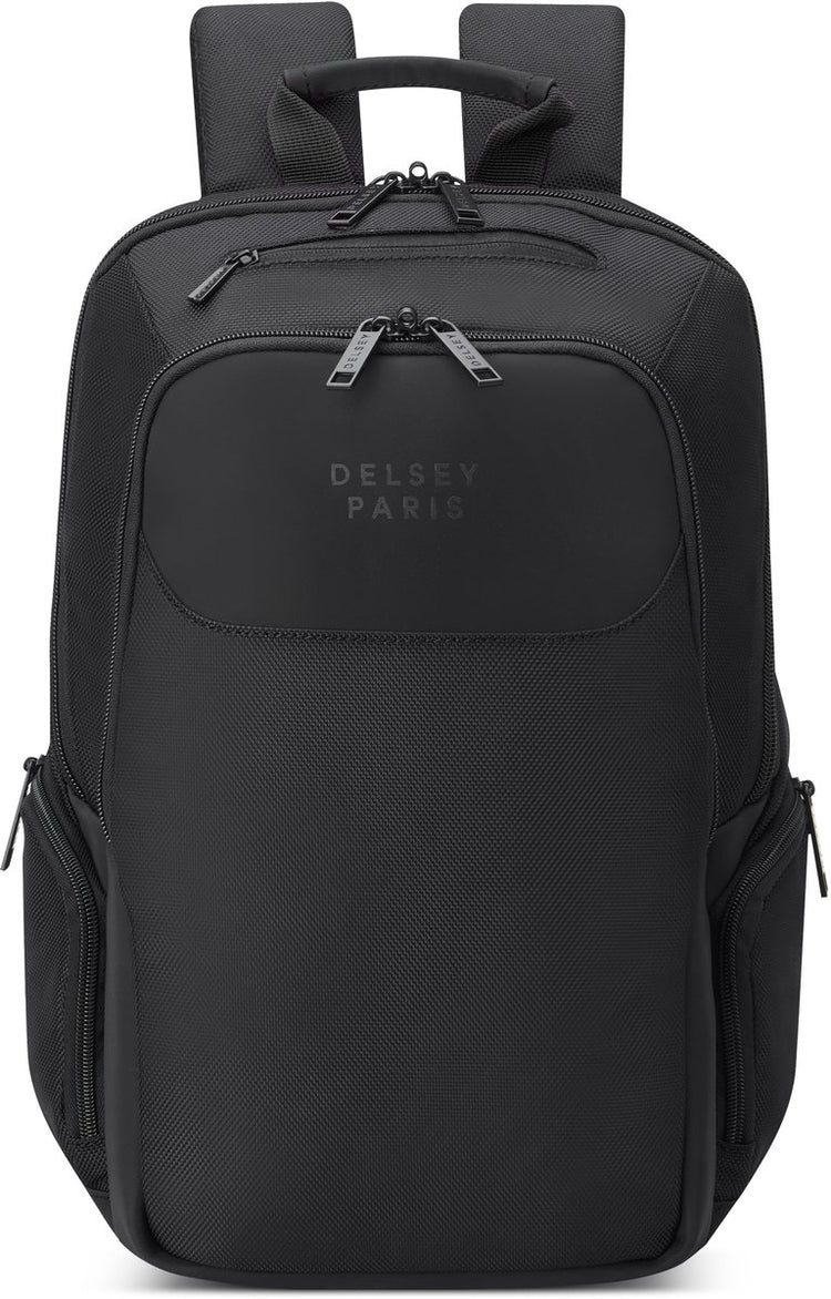Delsey Parvis Plus Laptop-Rucksack 13,3 Zoll – 15 l – Trolley-Gurt – recyceltes Polyester – Schwarz