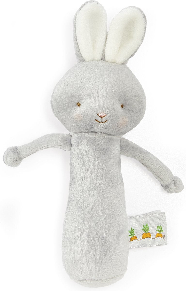Bunnies by the Bay Rasselhase – Kuscheltier – gestickte Details – 15 cm – grau