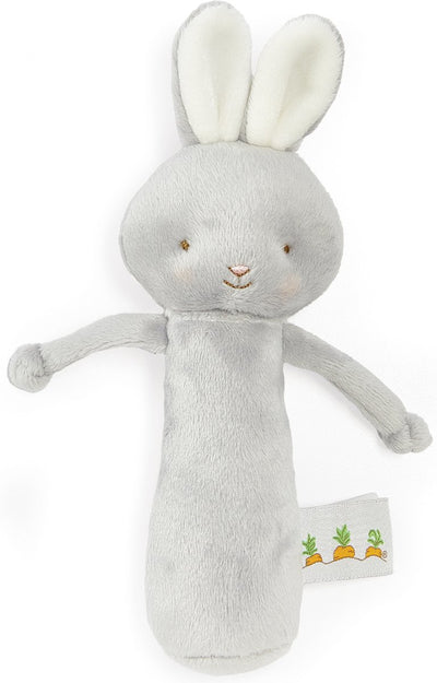 Bunnies by the Bay Rasselhase – Kuscheltier – gestickte Details – 15 cm – grau