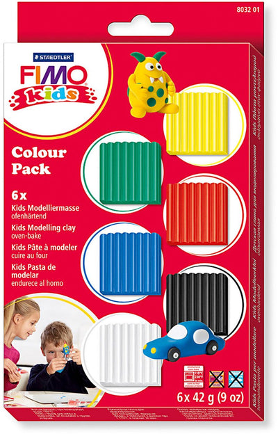 Fimo Kids Monting Clay Standard Colors, 6dlg.