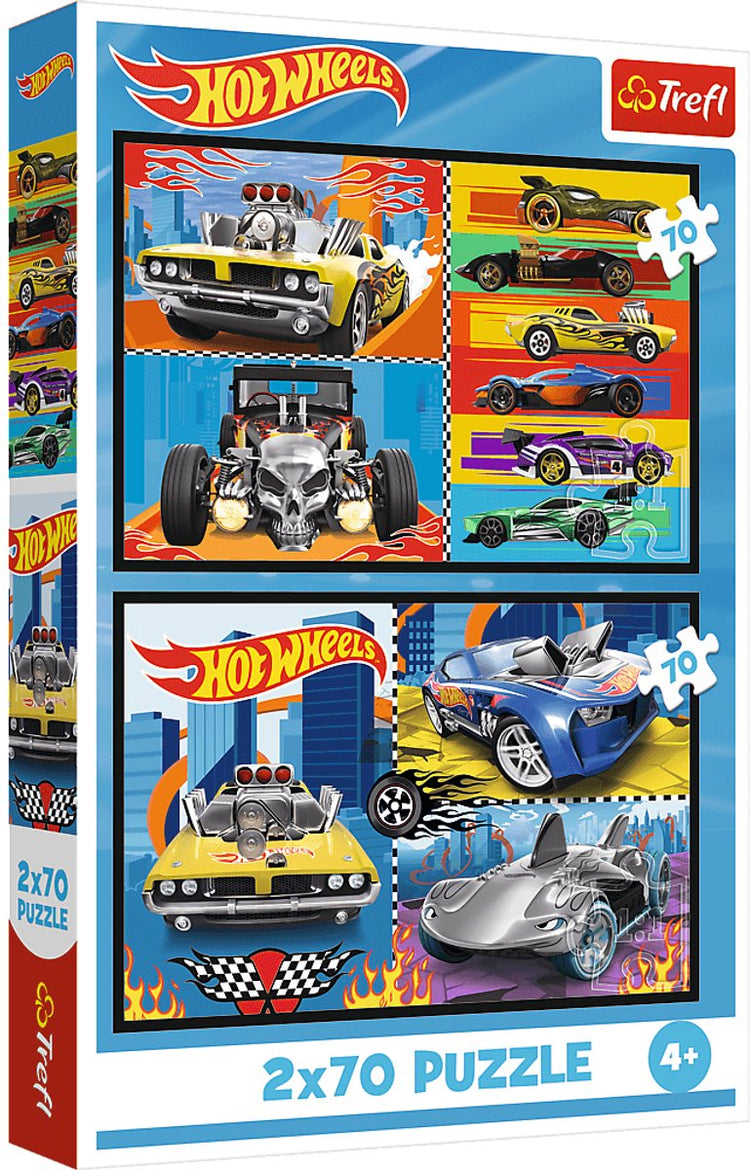Trefl 2x70, Spielzeugautos, Hot Wheels FSC Mix 70 %, 70 Stück, Fahrzeuge, 4 Jahre