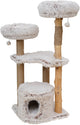Ebi Kratzbaum Marseille Langhaarplüsch beige 49 x 49 x 122 cm - Katze