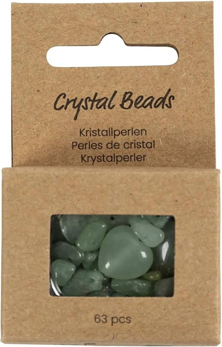 Creativ Company Kristallperlen, Aventurin, D 7-12 mm, Lochgröße 1 mm, ca. 63 Stück, grün, 63 Stück 1 Karton