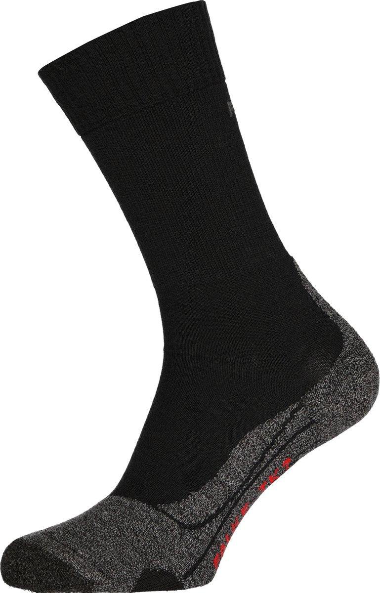 Falke TK2 Anti-Blister Wandersocken aus dickem Woll-Funktionsmaterial Herren Schwarz - Größe 39-41