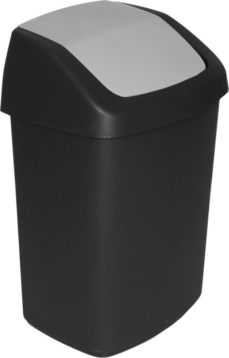 Curver Abfallbehälter Swing - Abfallbehälter - 10l - Schwarz - Grau